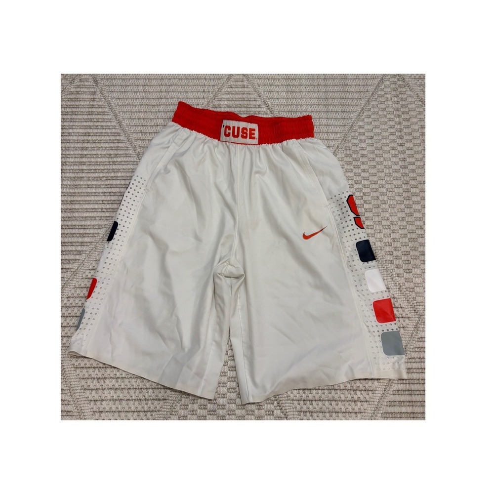 Nike Syracuse Orange Basketball Shorts NCAA College Dri Fit Men Size M White Red